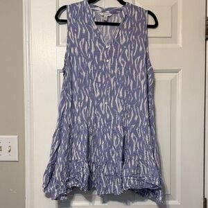 Nine West Blue Patterned Sleeveless Dress